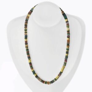 Natural Indian Agate Necklace Crystal Bead Jewelry Boho Chic Retro Y2K Stone